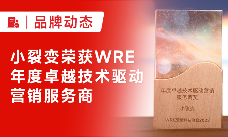 小裂变荣获WRE“年度卓越技术驱动营销服务商”奖丨实力认证